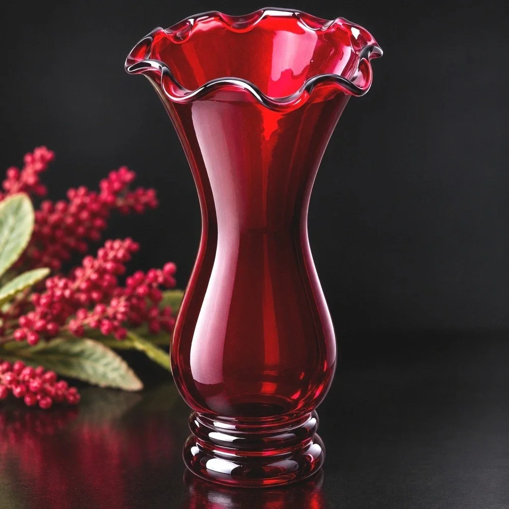 Vintage Anchor Hocking Royal Ruby Red Glass Bud Vase 6